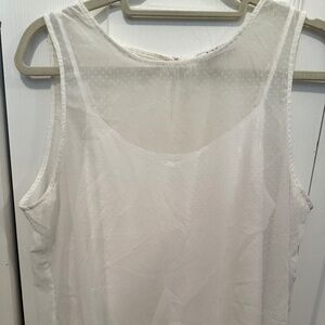 Pieces Swiss Dot Lined Sleeveless Blouse